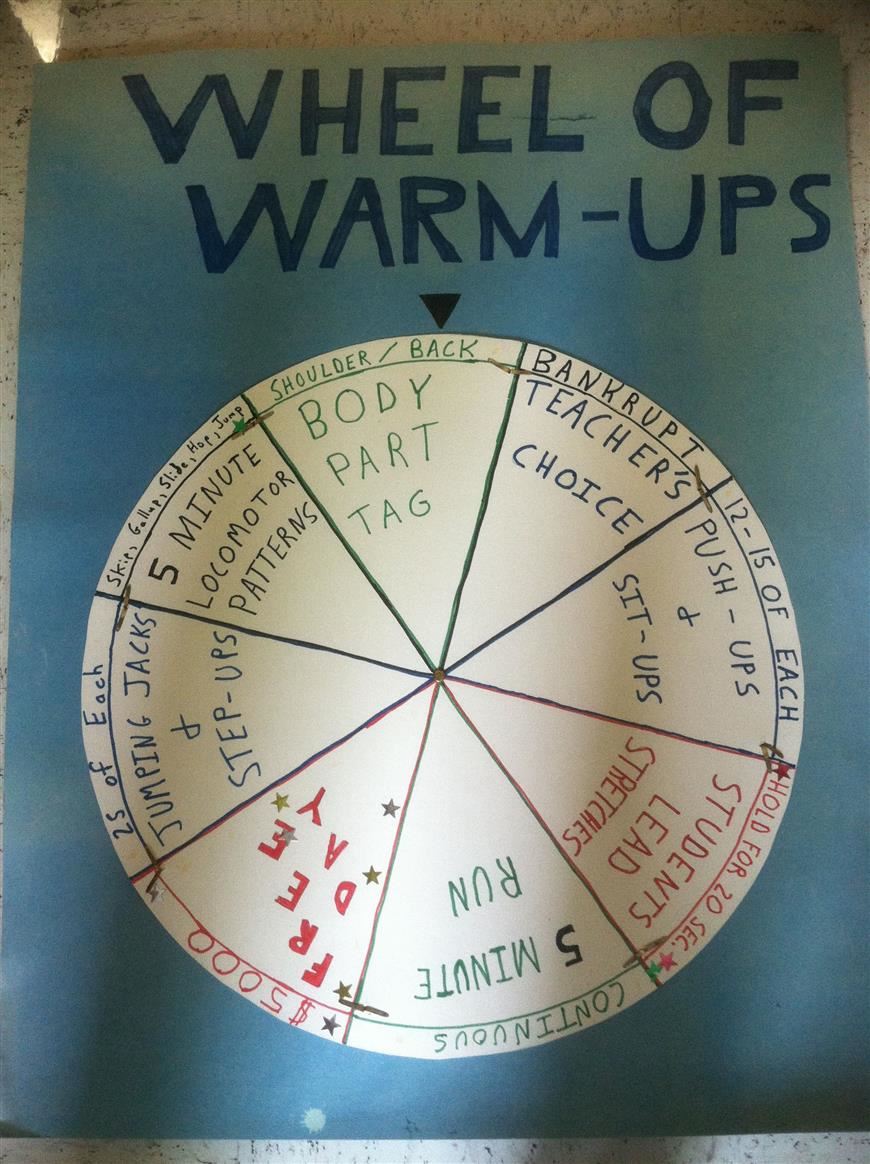 Wheel of warm-ups